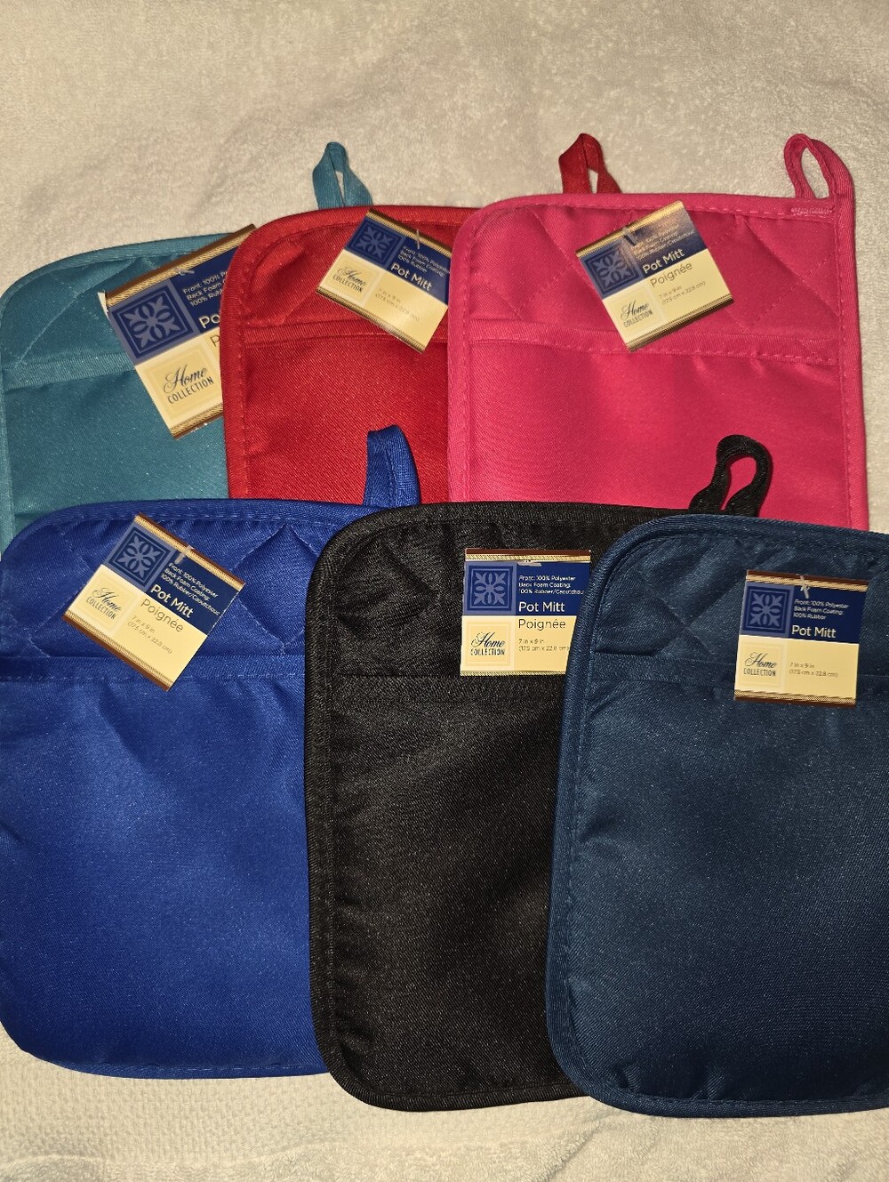 Home Collection Blue, Red, Black, Navy, Pink, Turquoise Pot Mitt